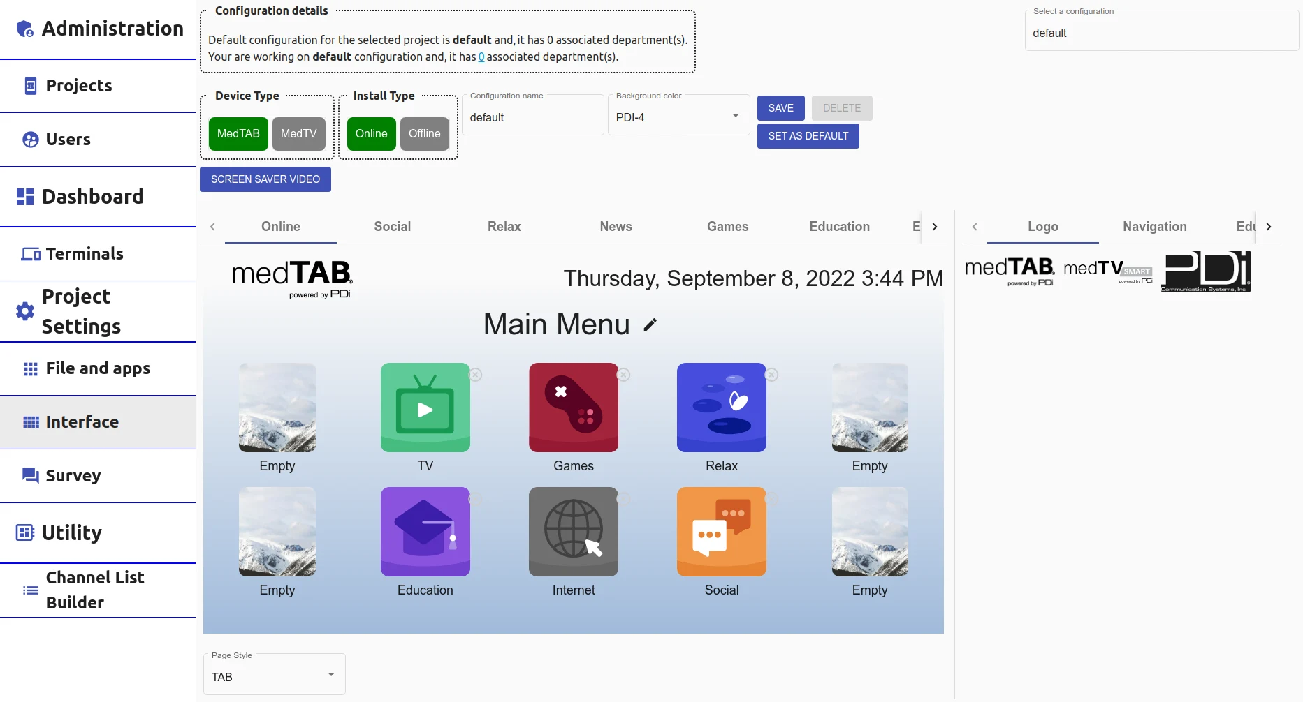 GENiO management platform: interface composer and configuration tools